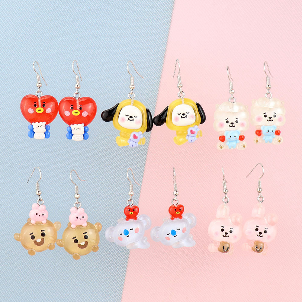 Resin cute cartoon animal earrings MIC-NiQ031