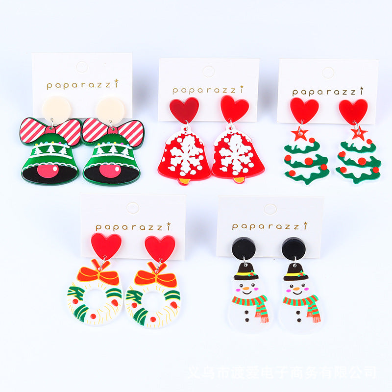 Acrylic Christmas Cartoon Gift Socks Earrings MIC-DuA099