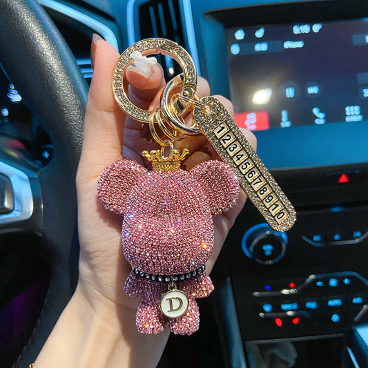 Diamond cartoon violence bear keychain  （Minimo de compra 2） MYA-LianX017