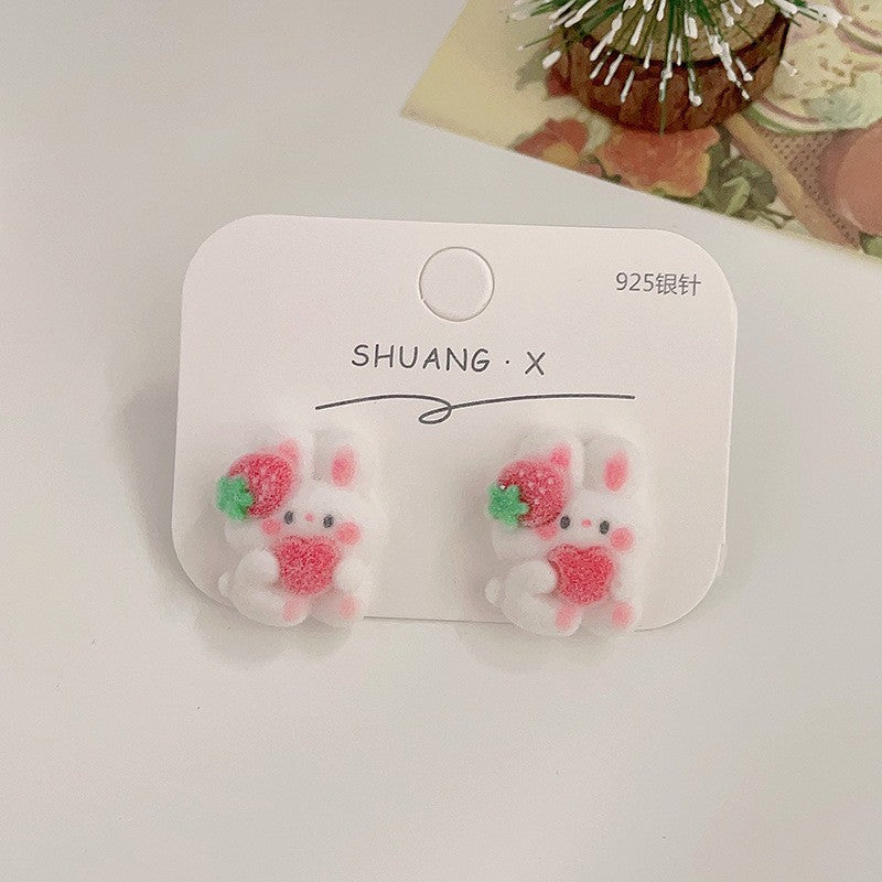 Acrylic flocked cute earrings (Minimo de Compra 2) MYA-ShuangX032