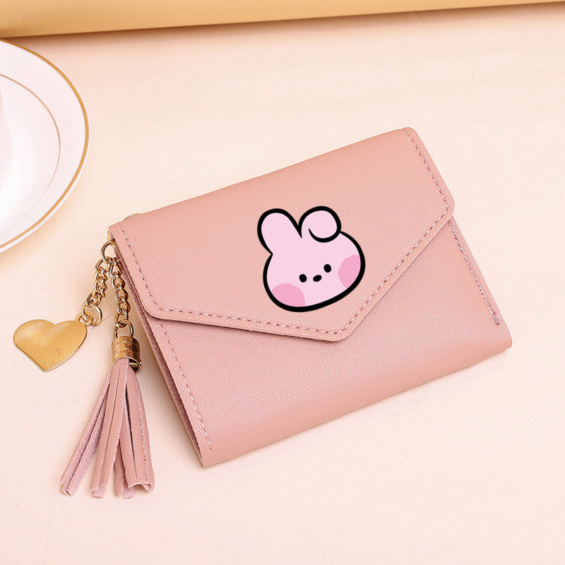 PU card bag tassel short wallet MIC-XingY016