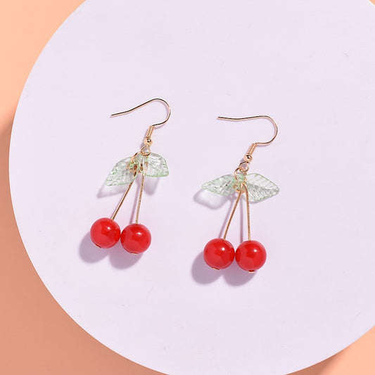 Resin fruit cherry earrings MYA-XunT019