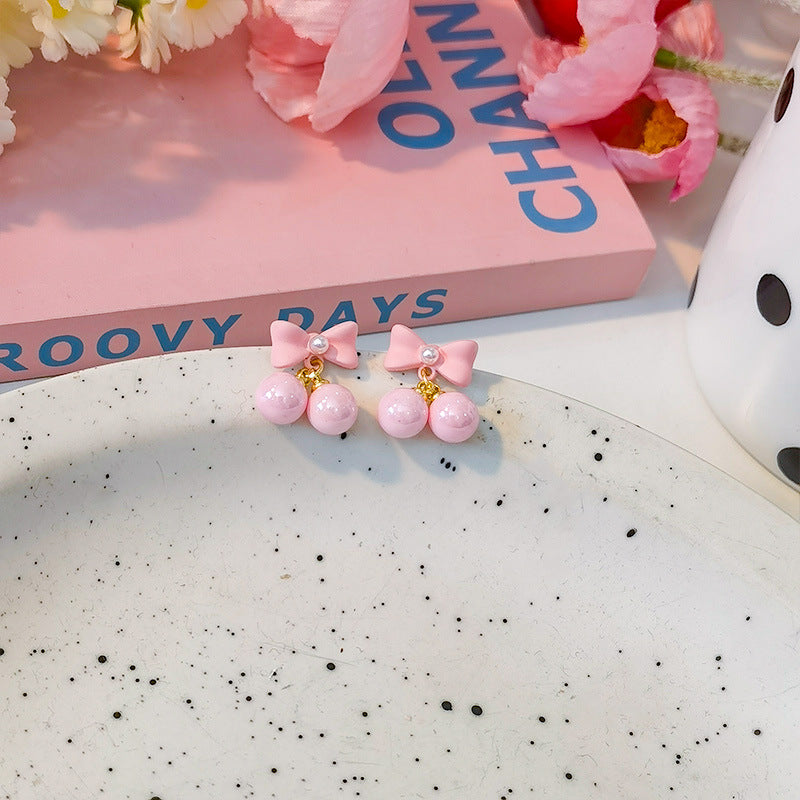 Alloy macaron pink earrings (Minimo de Compra 5) MIC-JiuY062