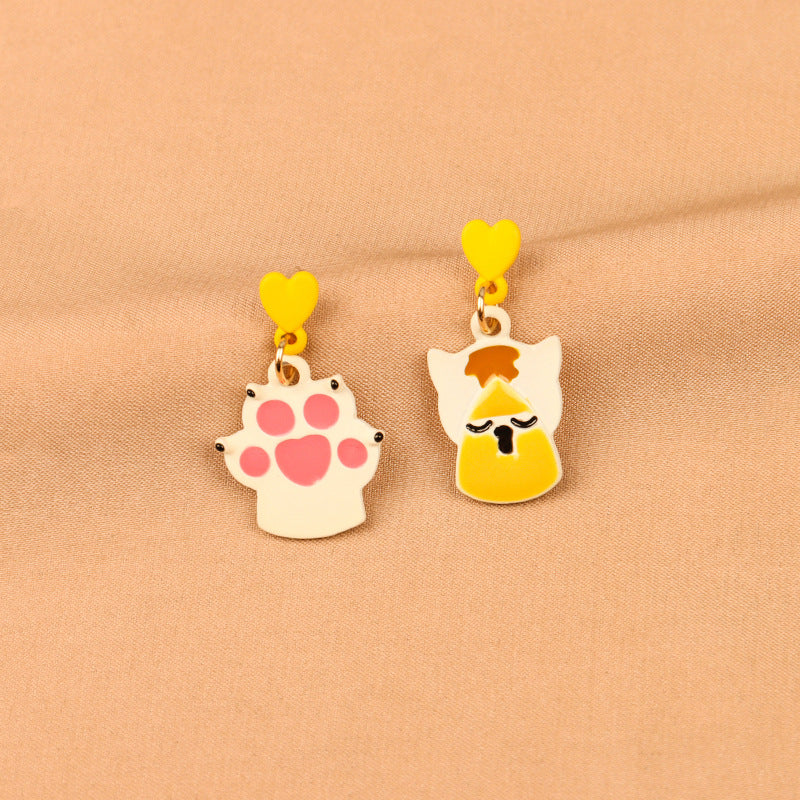 Alloy cute cartoon kitten earrings MIC-LSY018