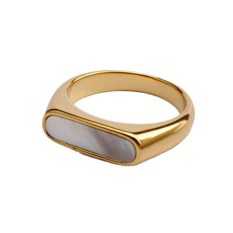 Stainless steel gold-plated shell ring MYA-YHZX001