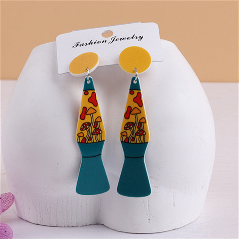 Acrylic Dyed Colorful Eye Vase Earrings MIC-ChouD008