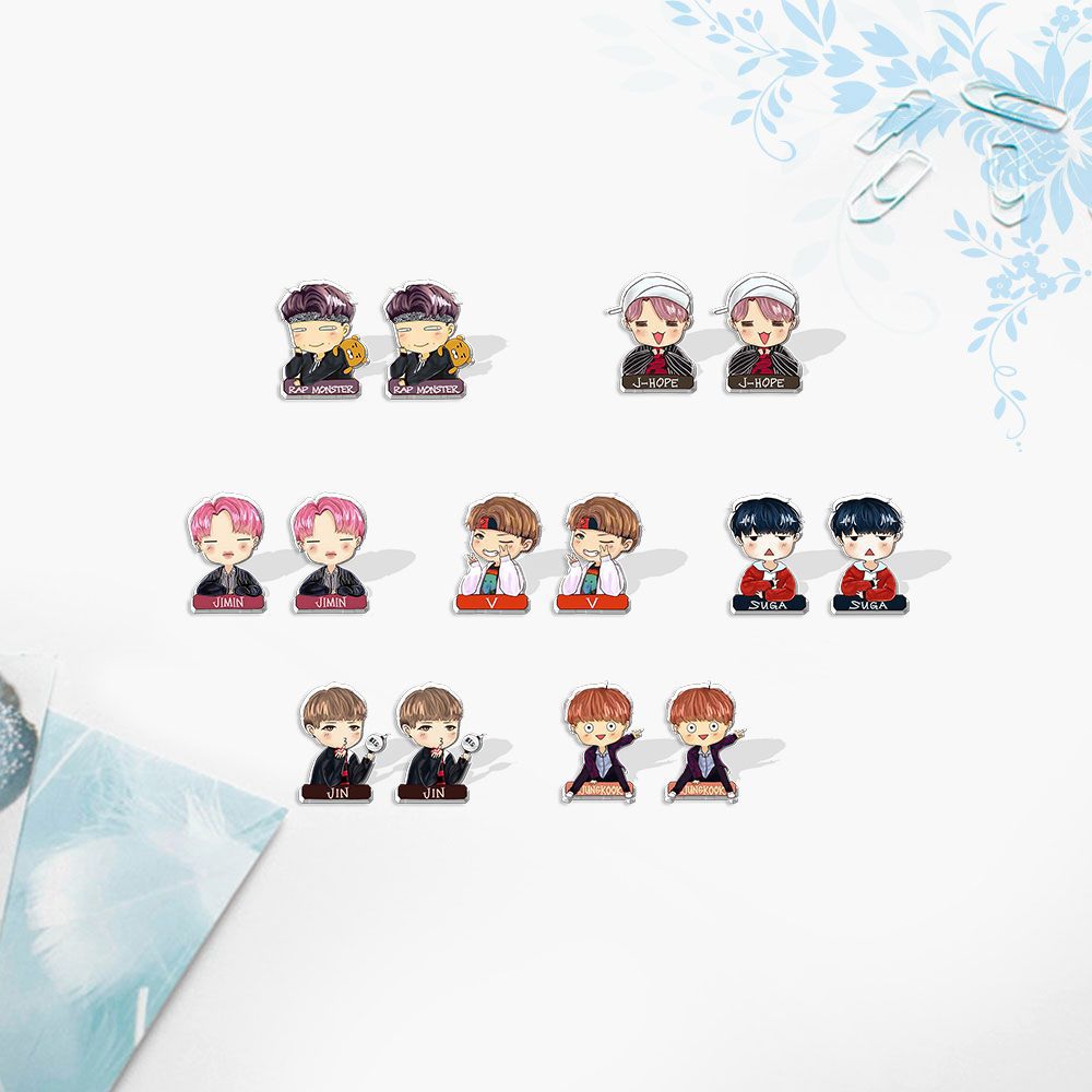 Acrylic BTS bulletproof youth group earrings (Minimo de compra 5) MYA-XiangL053