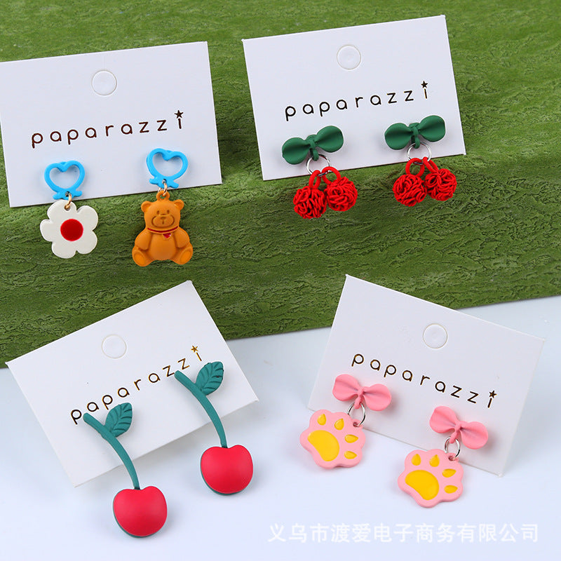 Acrylic Cherry Sweet Earrings MIC-DuAi002