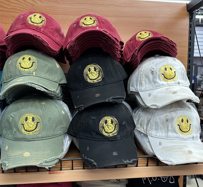 Cotton smiley face worn Baseball cap MYA-ZunK005