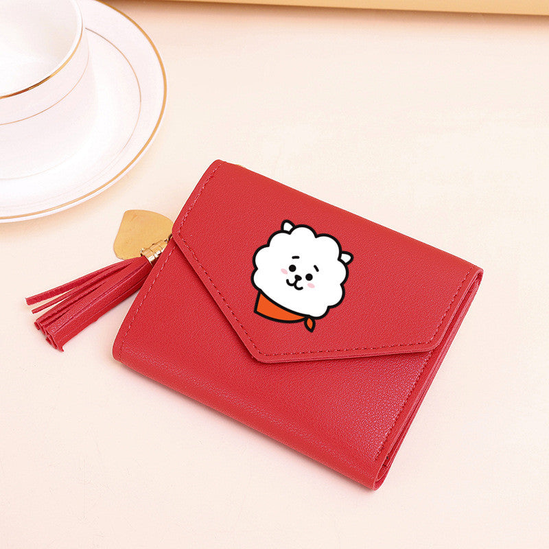 PU card bag tassel short wallet MIC-XingY015