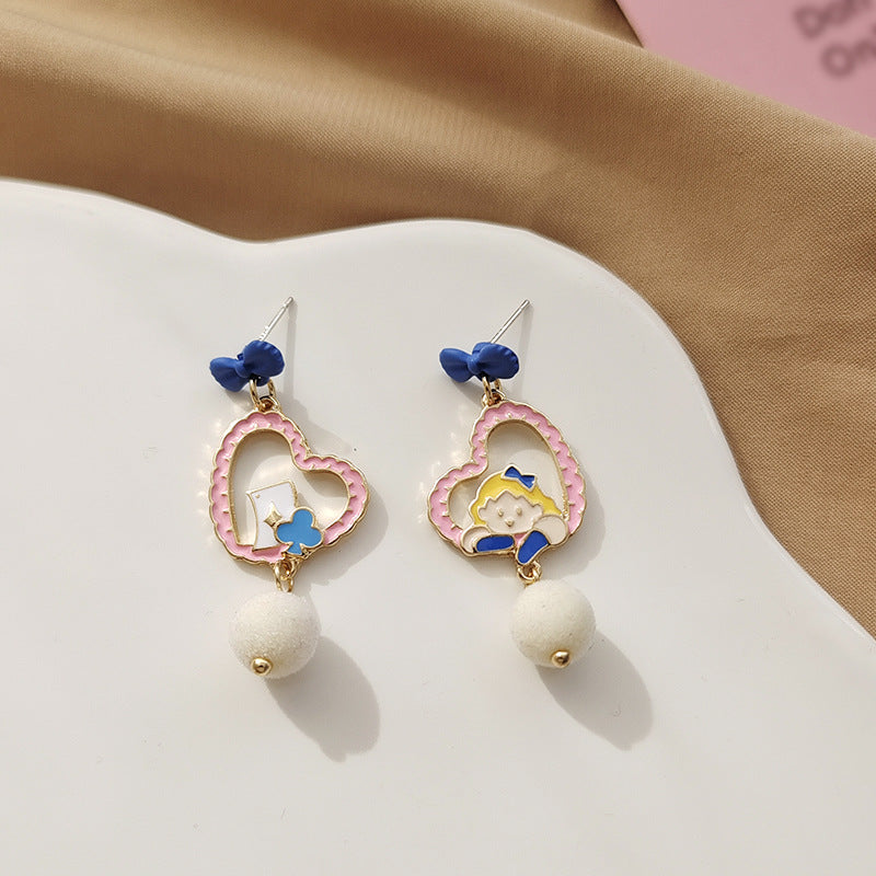 Alloy bow love earrings MYA-BLD012