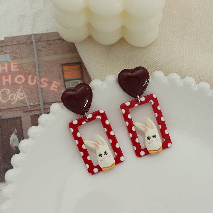 Acrylic cartoon rabbit earrings MIC-QingJ022