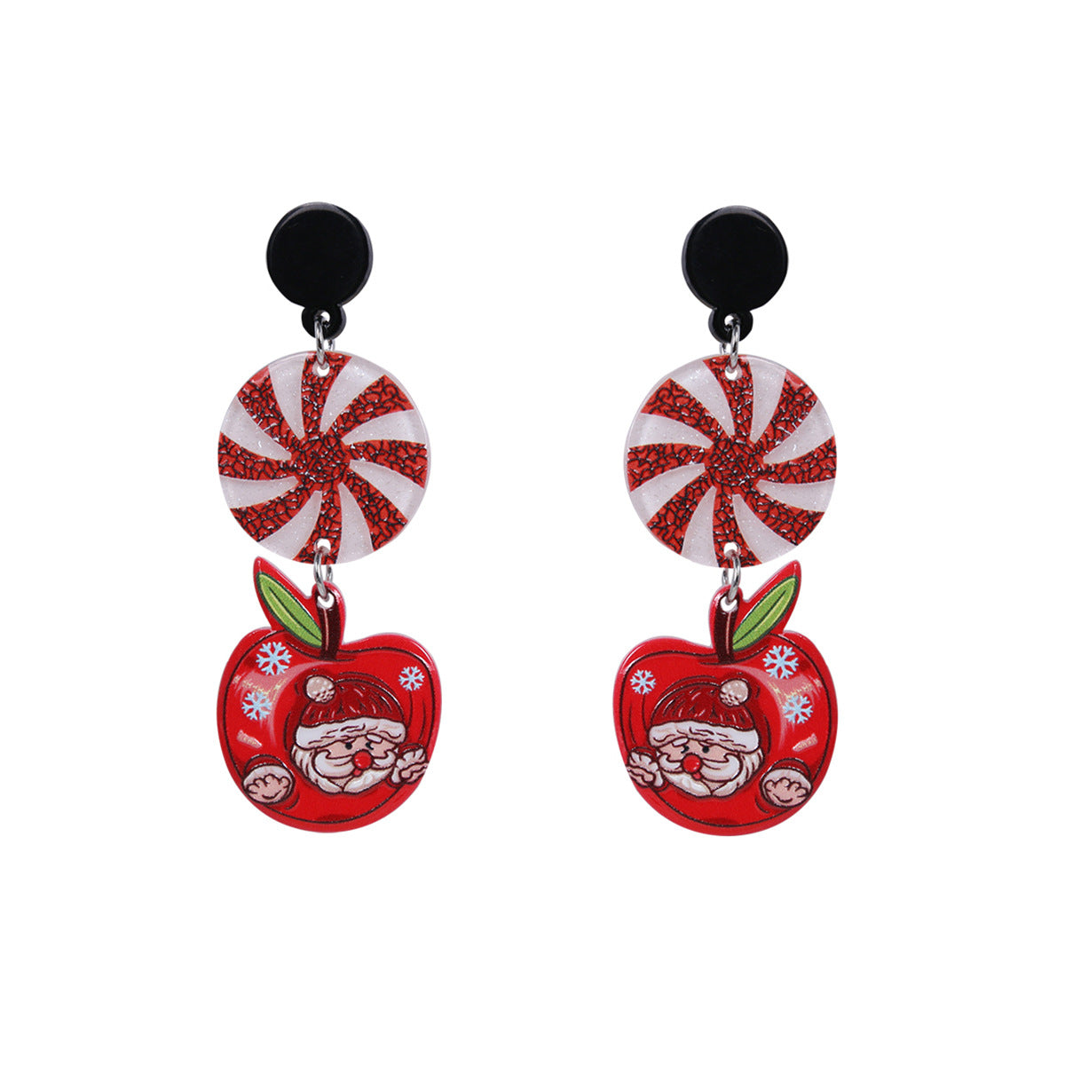 Alloy Snowflake Santa Earrings MIC-MDD175