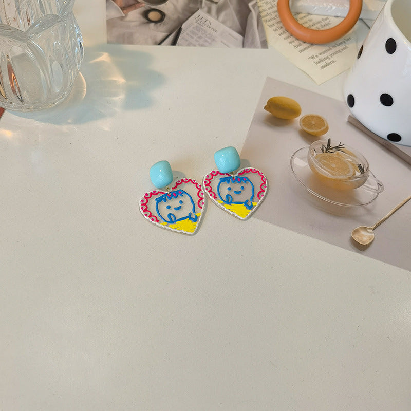 Alloy painted earrings MIC-JiuY012