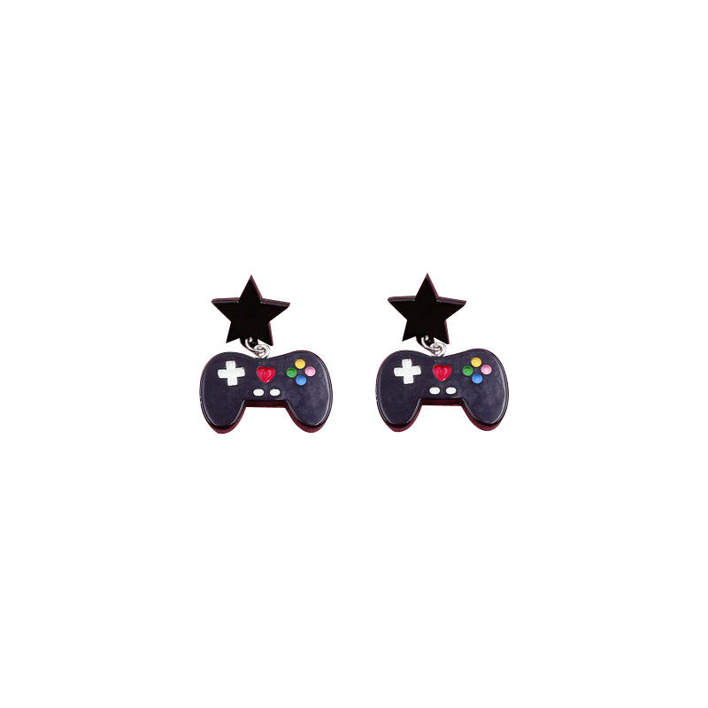 Alloy gaming console handle earrings MYA-OuG101