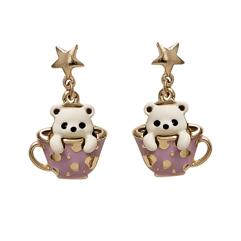 Alloy cute bear earrings MIC-BLD090