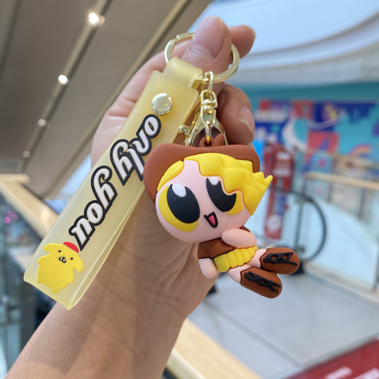 PVC cartoon flying female police keychain MIC-PengY041