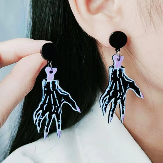 Acrylic Halloween Claw Skeleton Earstuds (Minimo de Compra 2) MYA-DuA020