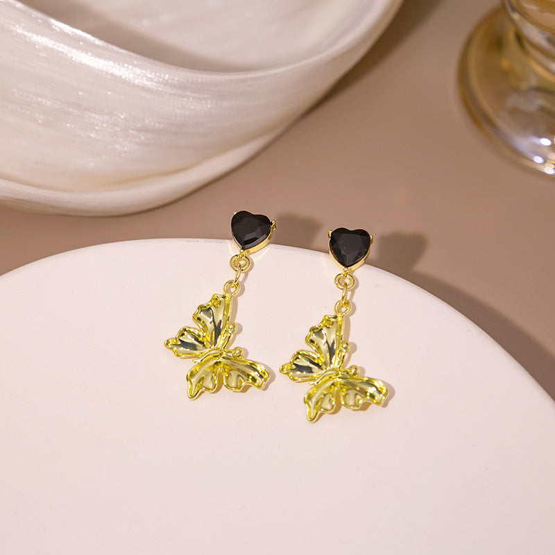 Alloy black gold contrasting butterfly earrings (Minimo de Compra 2) MIC-MDD063