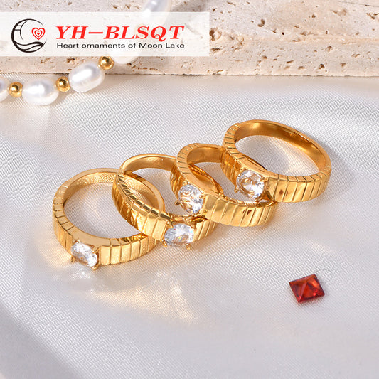 Stainless steel gold-plated minimalist cool style ring MYA-YHZX020