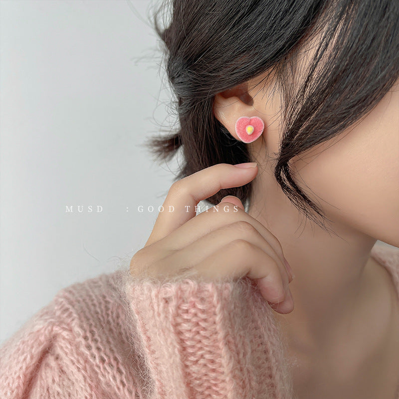 Alloy velvet peach earrings MIC-AXing010