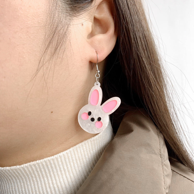 Acrylic cute little rabbit earrings MIC-XueP157