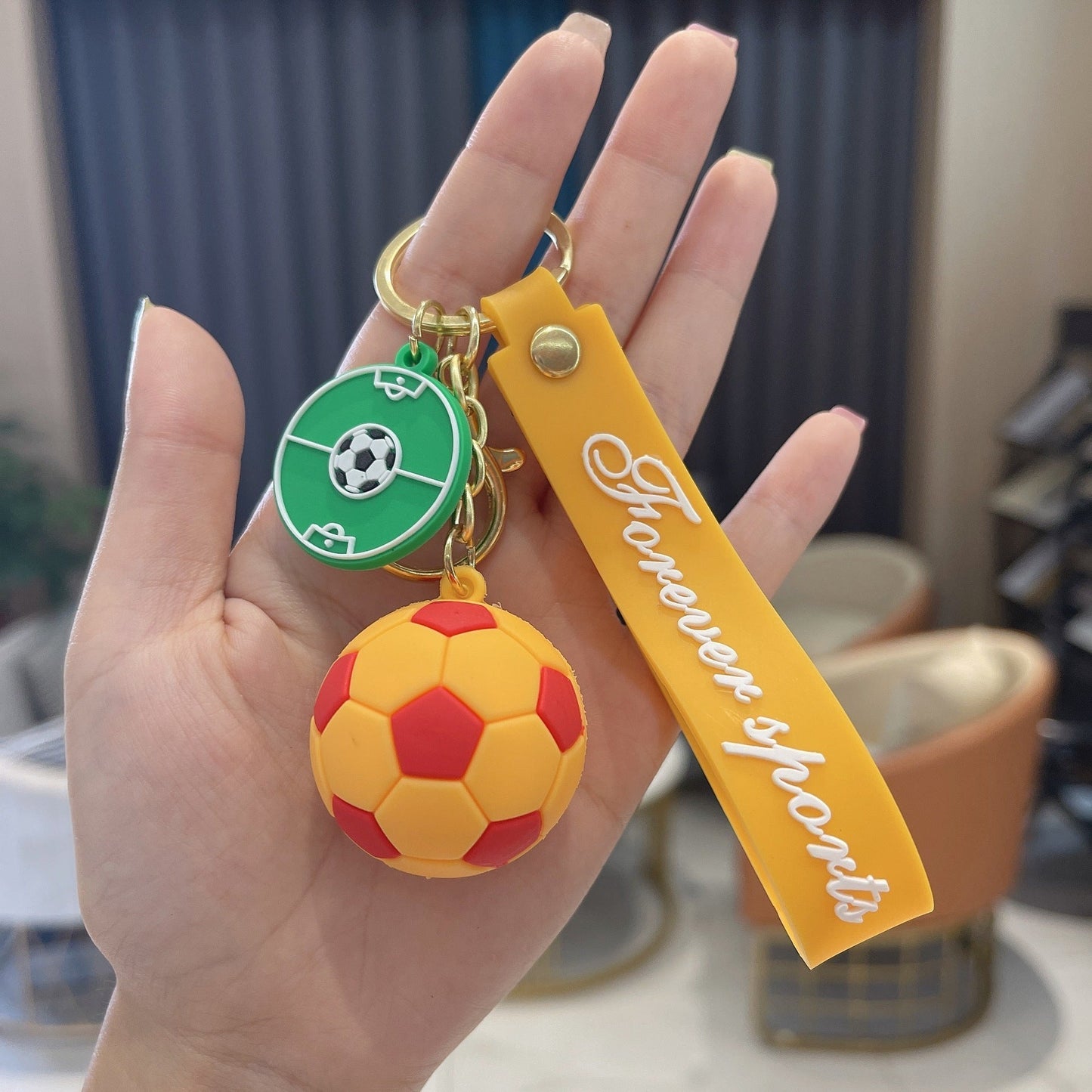 Keychain PVC Soft Rubber Football Souvenir Pendant Minimo de compra 2 AnG028