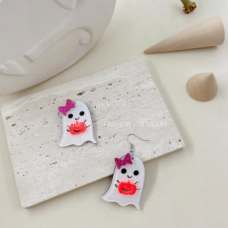 Acrylic Halloween Ghost Earrings (Minimo de Compra 3) MIC-OuG060