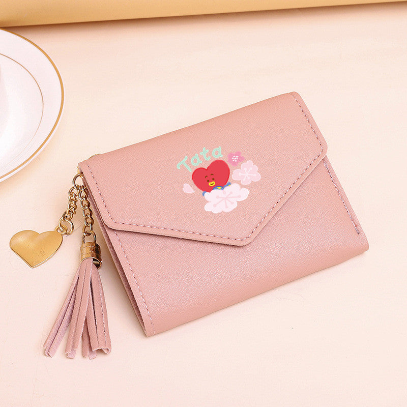 PU card bag tassel short wallet MIC-XingY012