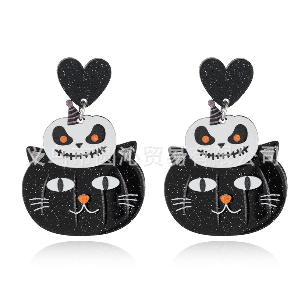 Acrylic Halloween cartoon printed earrings (Minimo de Compra 3) MIC-YuanQ004