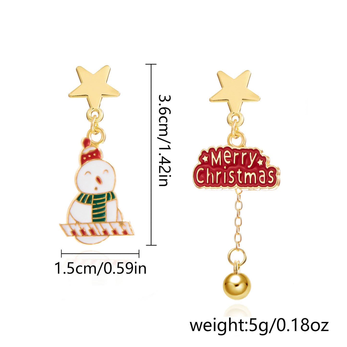 Asymmetric alloy Santa Claus earrings MIC-ChuY010