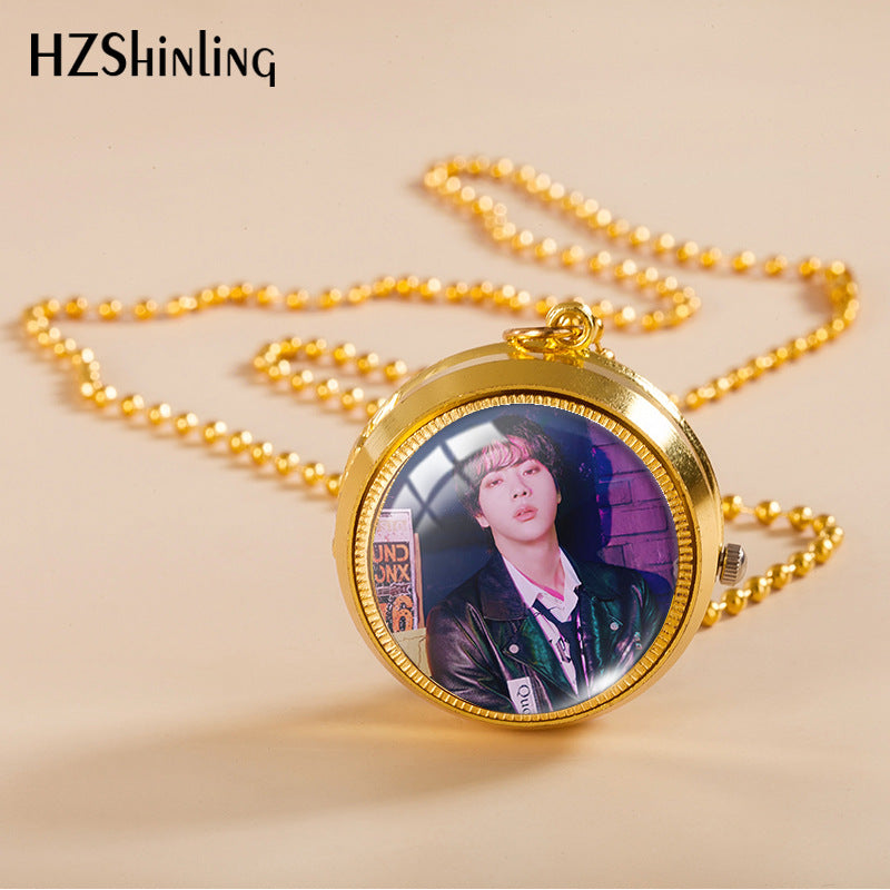 Alloy Time Gem Pocket Watch Necklace MIC-XiangL029