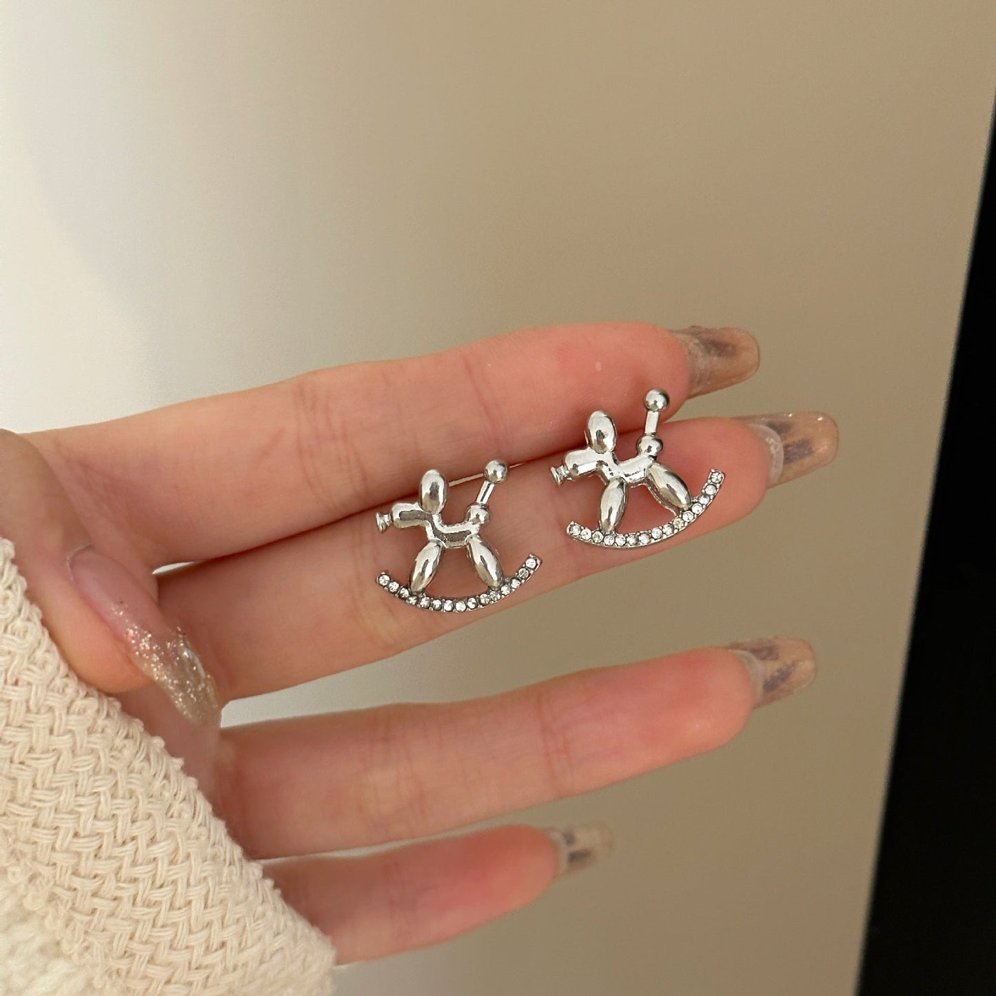 Alloy balloon dog earrings MIC-PuY002