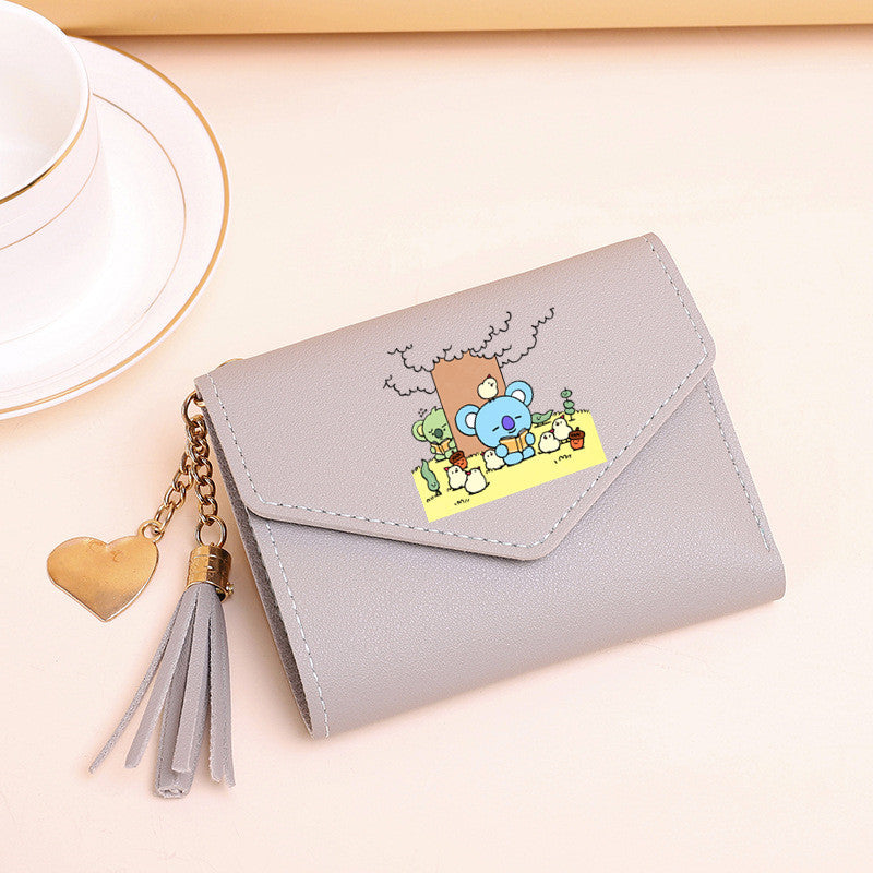 PU card bag tassel short wallet MIC-XingY013