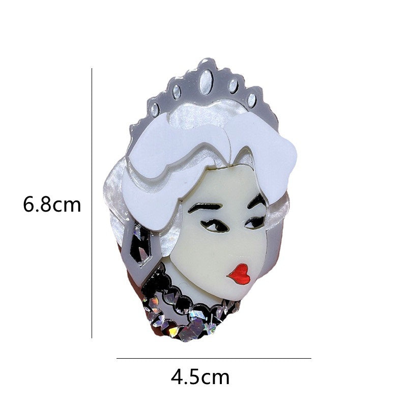 Acrylic Gray Haired Girl Character Cute Brooch Minimo de compra≥2 MIC-BenD003