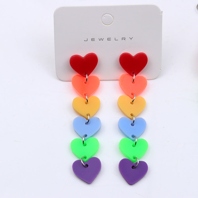 Acrylic geometric love earrings MIC-DuA018