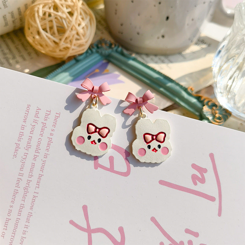 Resin cute little bear earrings MIC-JiuY031