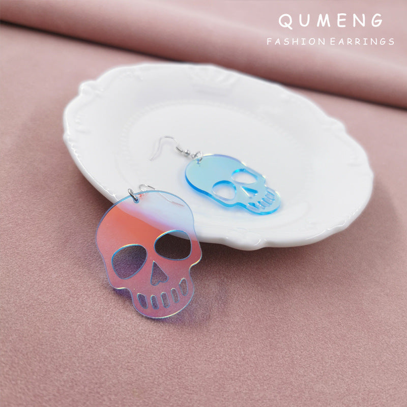 Acrylic transparent skull earrings (Minimo de Compra 2) MIC-QingM036