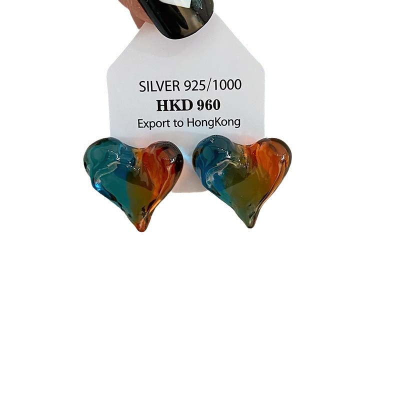 Alloy acrylic heart earrings (Minimo de Compra 2) MYA-HanY026