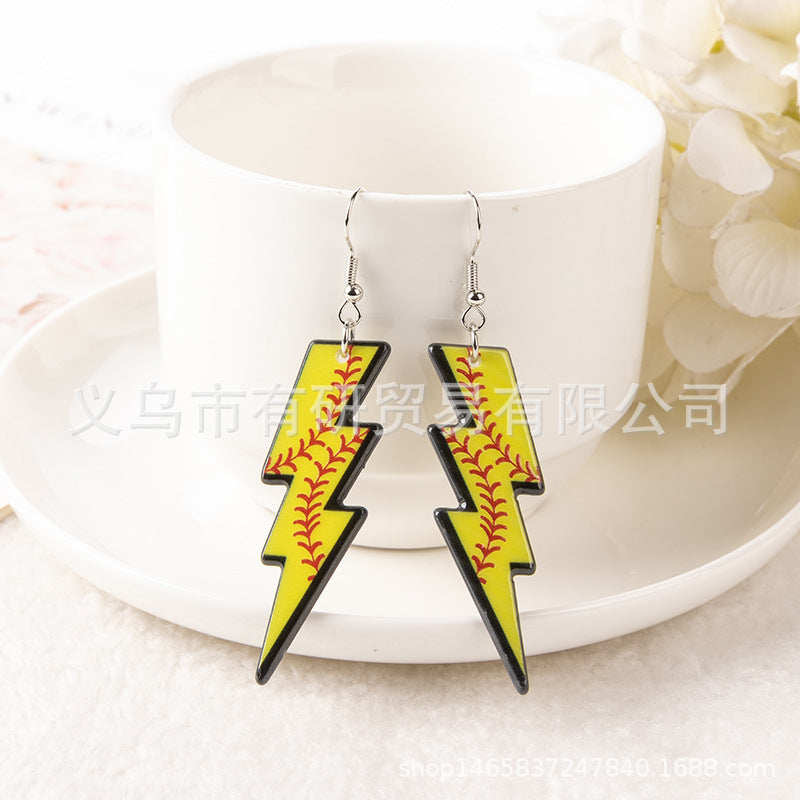 Acrylic printed large lightning earrings (Minimo de Compra 2) MIC-YouY019