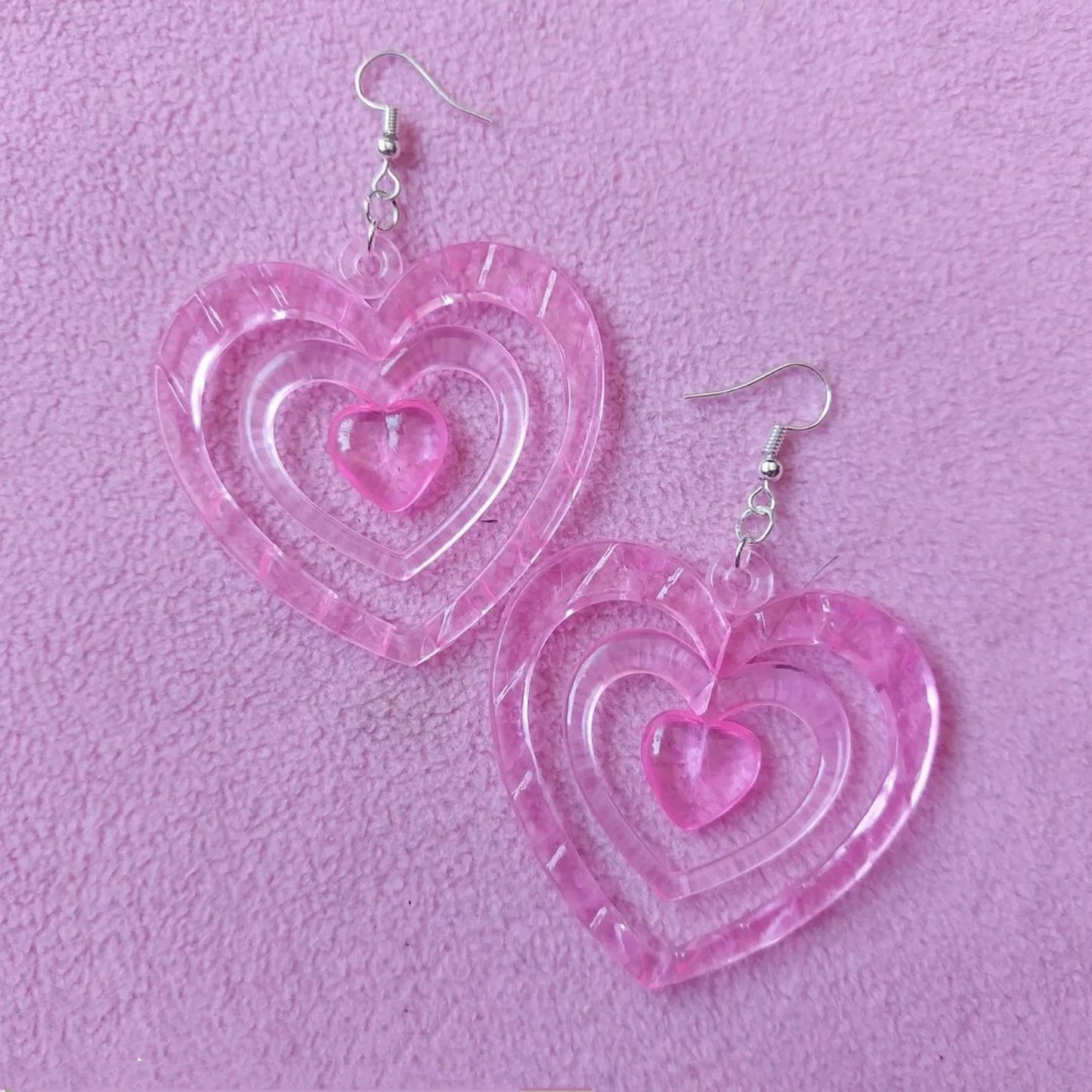 Resin Heart to Heart Girl Heart Earrings MIC-YuX003