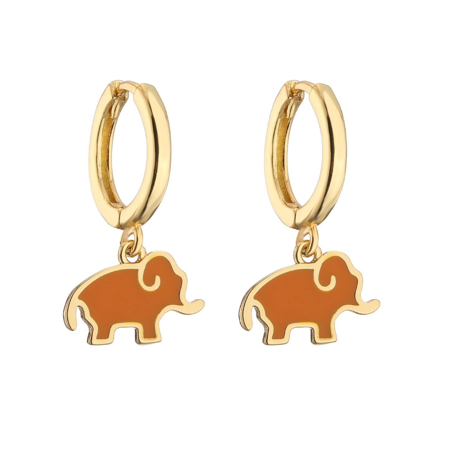 Alloy Peach Blossom Oil Elephant Earrings (Minimo de Compra 2) MIC-JuC027