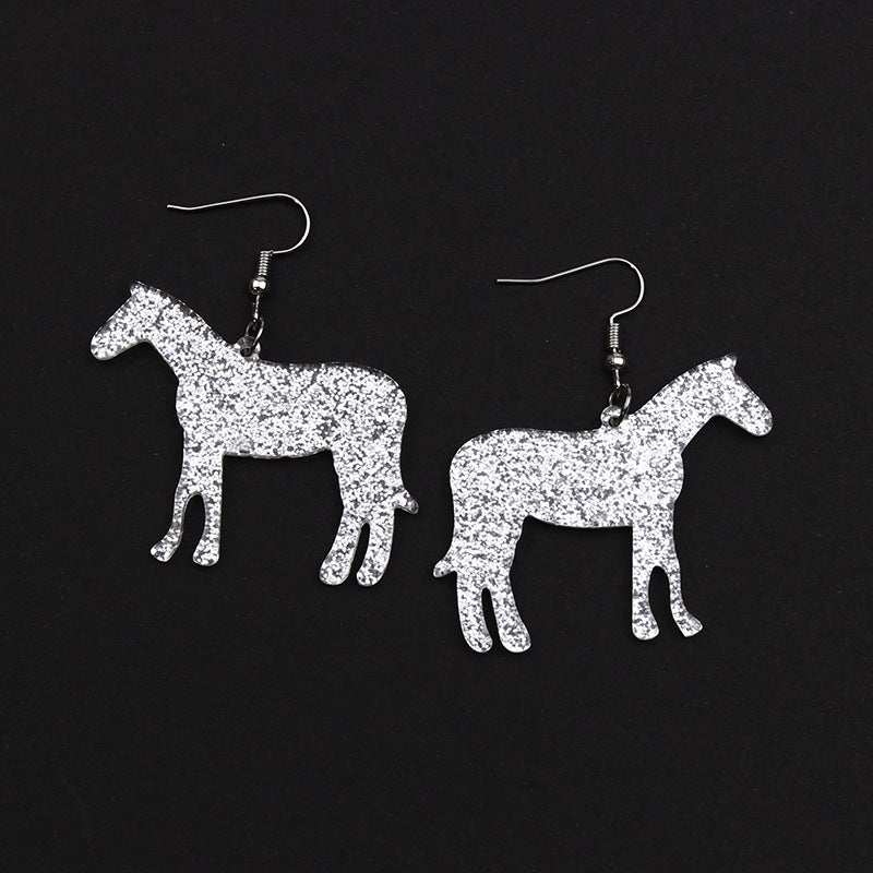 Alloy white pony earrings (Minimo de Compra 2) MIC-DuA059