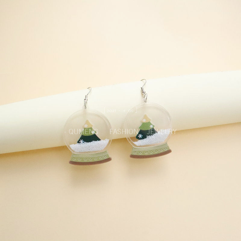 Acrylic crystal ball earrings MIC-OuG080