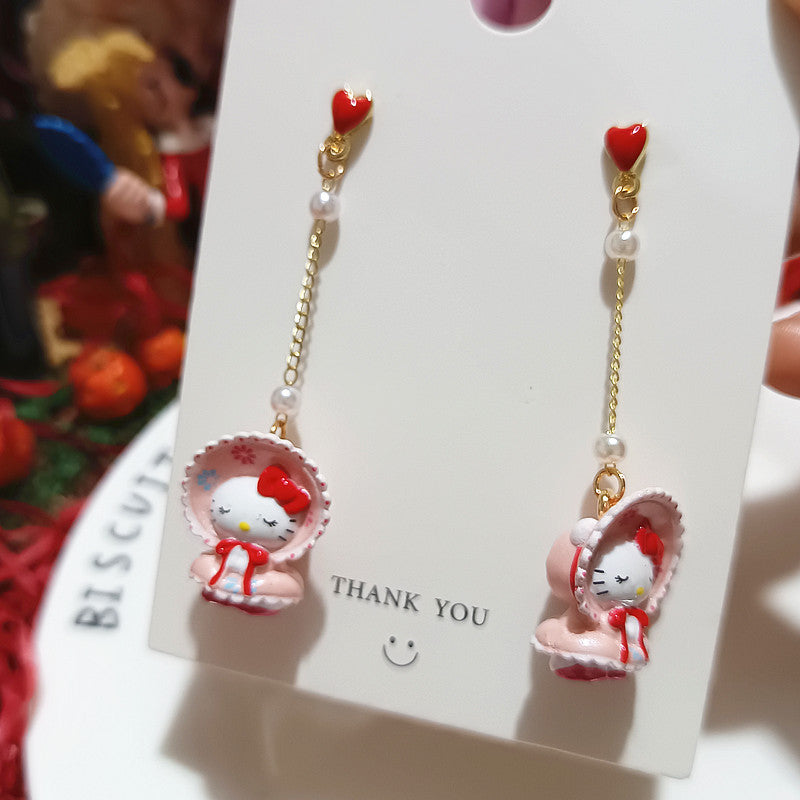 Cute alloy KT cat earrings MYA-XingJ095