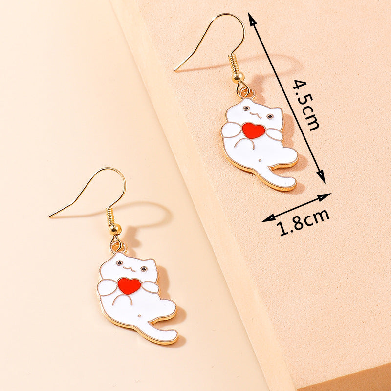 Acrylic cartoon sweet and cute cat earrings (Minimo de Compra 2) MYA-YueS010