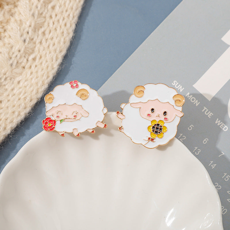 Alloy Cute Animal Sheep Brooch MIC-QiSen021