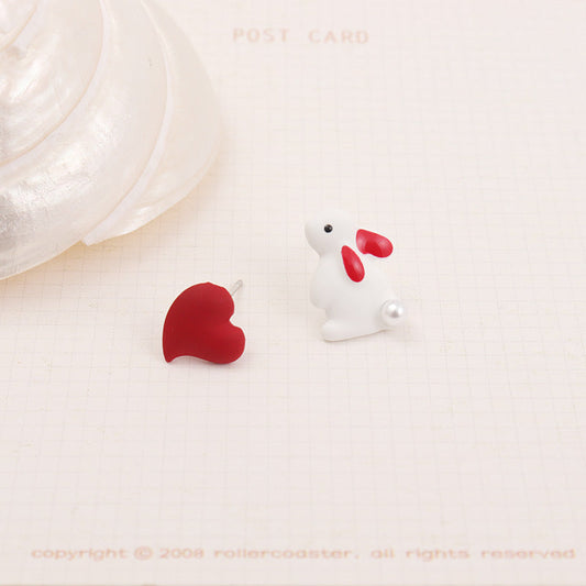 Rabbit Asymmetric Stud Earrings MIC-ABL008