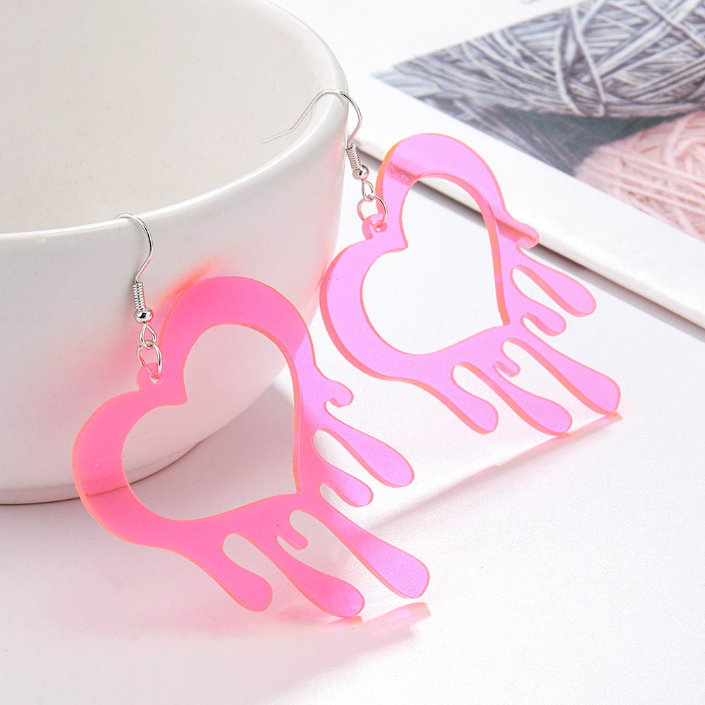 Alloy Colorful Love Earrings (Minimo de compra 2) MIC-ManT029