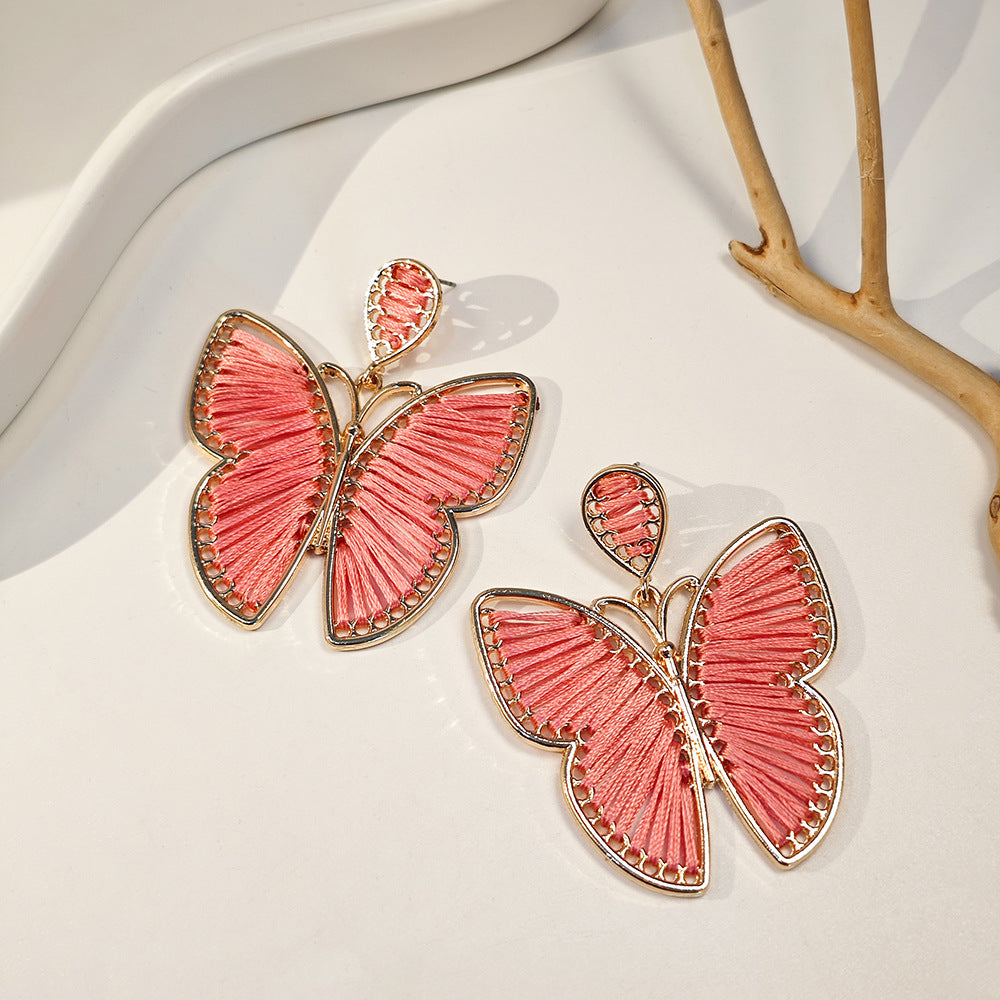 Alloy contrasting butterfly earrings MIC-MDD160